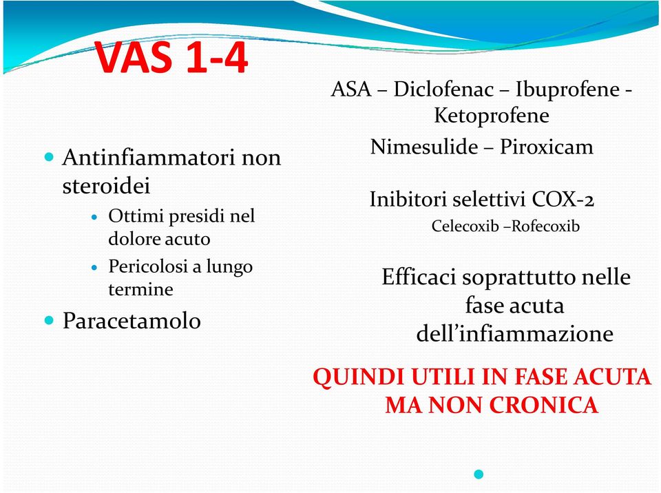 Nimesulide Piroxicam Inibitori selettivi COX 2 Celecoxib Rofecoxib Efficaci