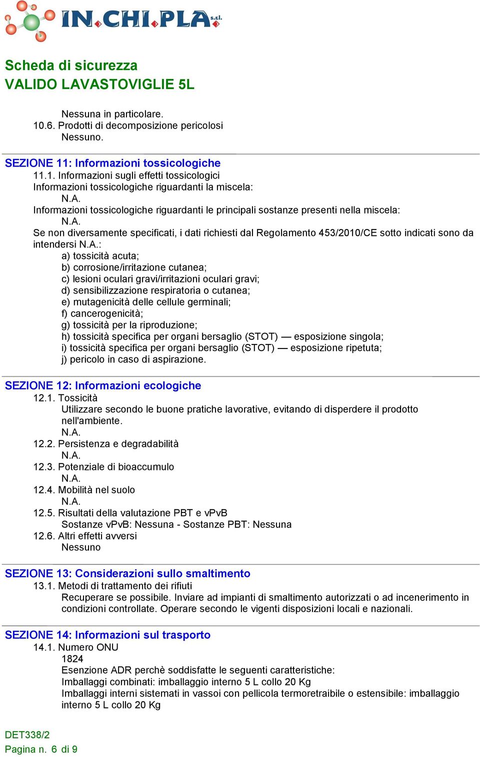 : Informazioni tossicologiche 11