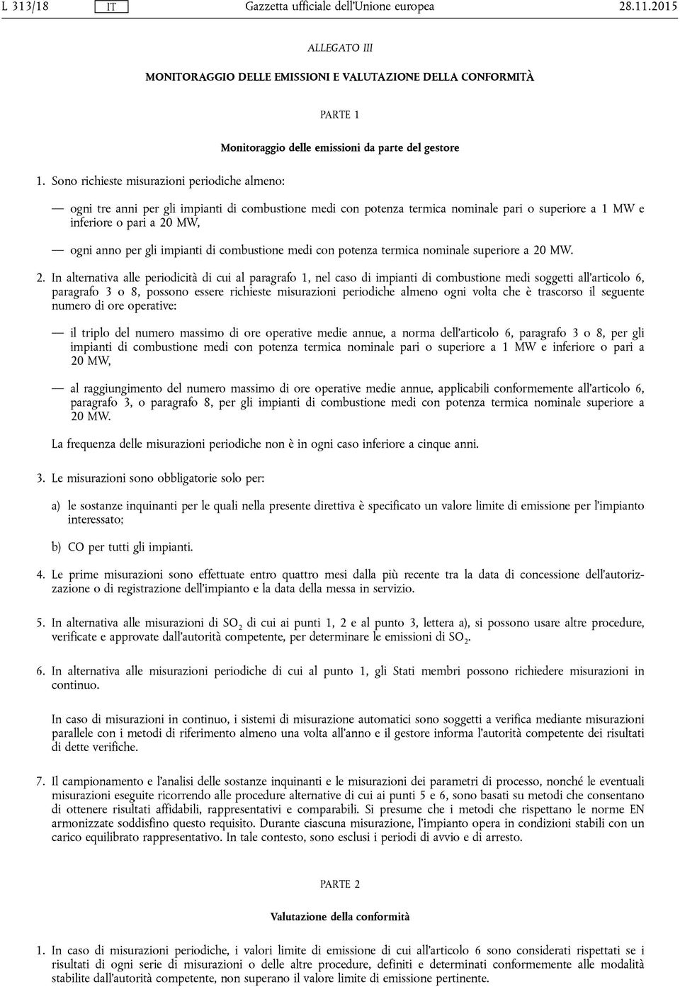 impianti di combustione medi con potenza termica nominale superiore a 20