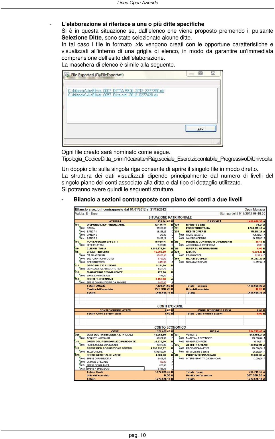 xls vengono creati con le opportune caratteristiche e visualizzati all interno di una griglia di elenco, in modo da garantire un immediata comprensione dell esito dell elaborazione.