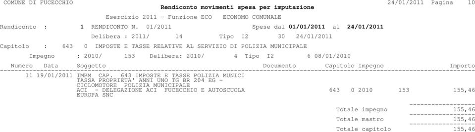 643 IMPOSTE E TASSE POLIZIA MUNICI TASSA PROPRIETA' ANNI UNO TG BR 204 EG - CICLOMOTORE POLIZIA MUNICIPALE ACI -