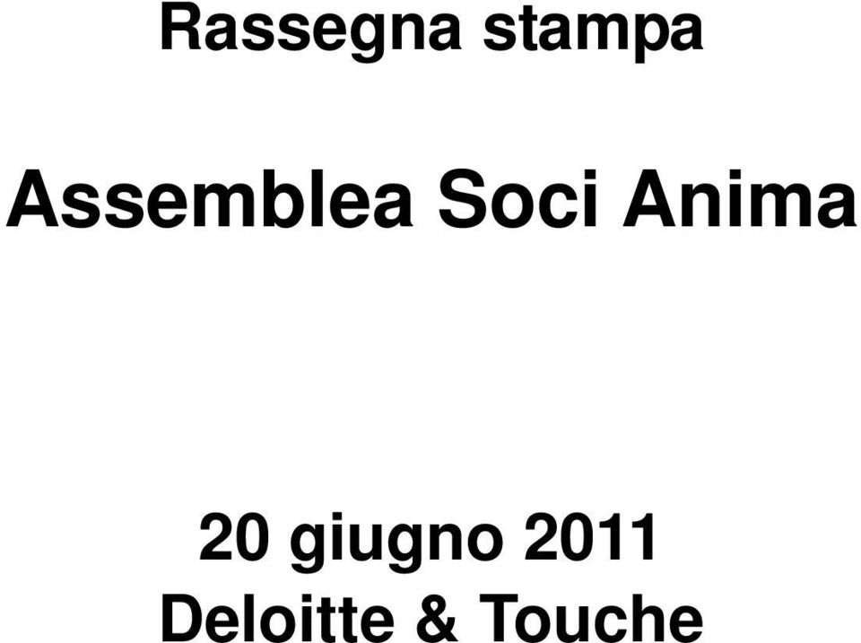 Anima 20 giugno