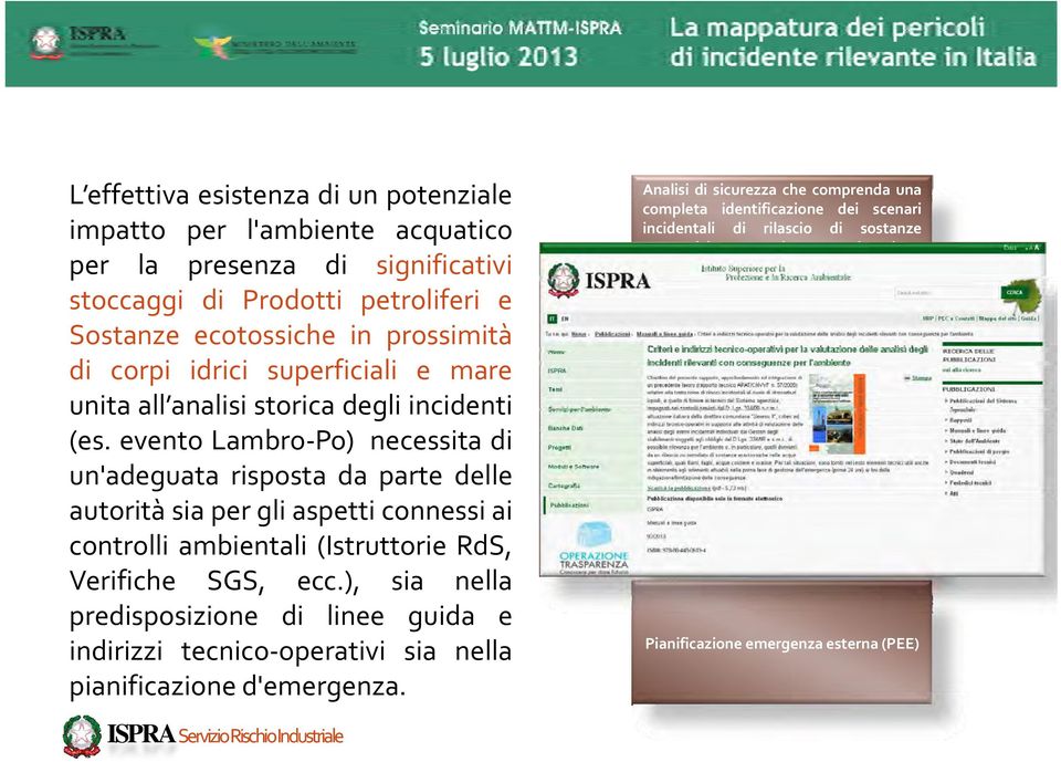 stoccaggi di Prodotti petroliferi e Sostanze ecotossiche in prossimità L adozione di efficaci misure impiantistiche e gestionali per la di corpi idrici superficiali e mare prevenzione e la protezione