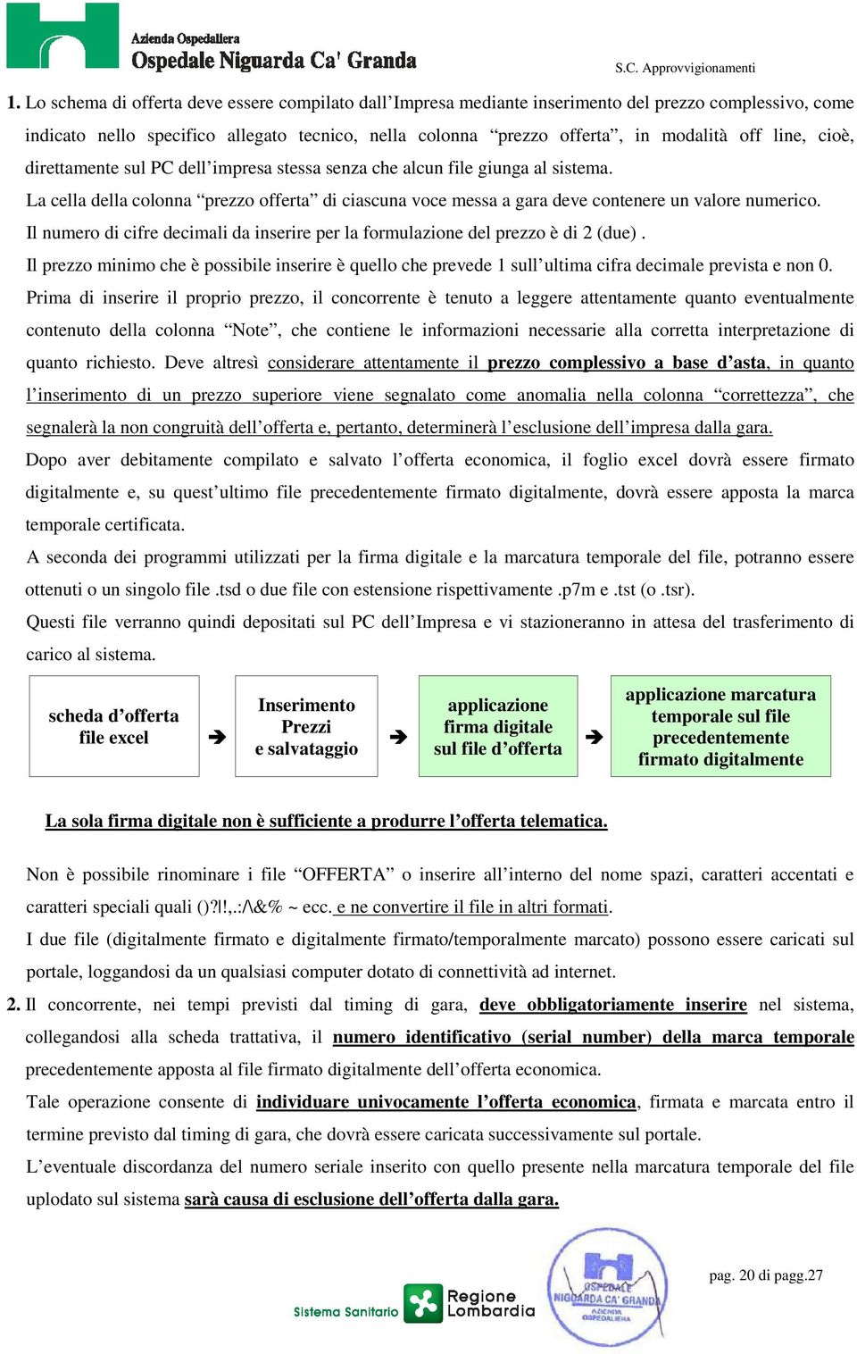 Il numero di cifre decimali da inserire per la formulazione del prezzo è di 2 (due). Il prezzo minimo che è possibile inserire è quello che prevede 1 sull ultima cifra decimale prevista e non 0.