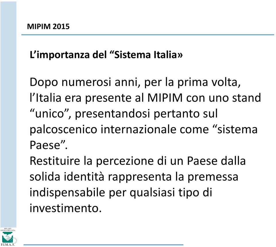 internazionale come sistema Paese.