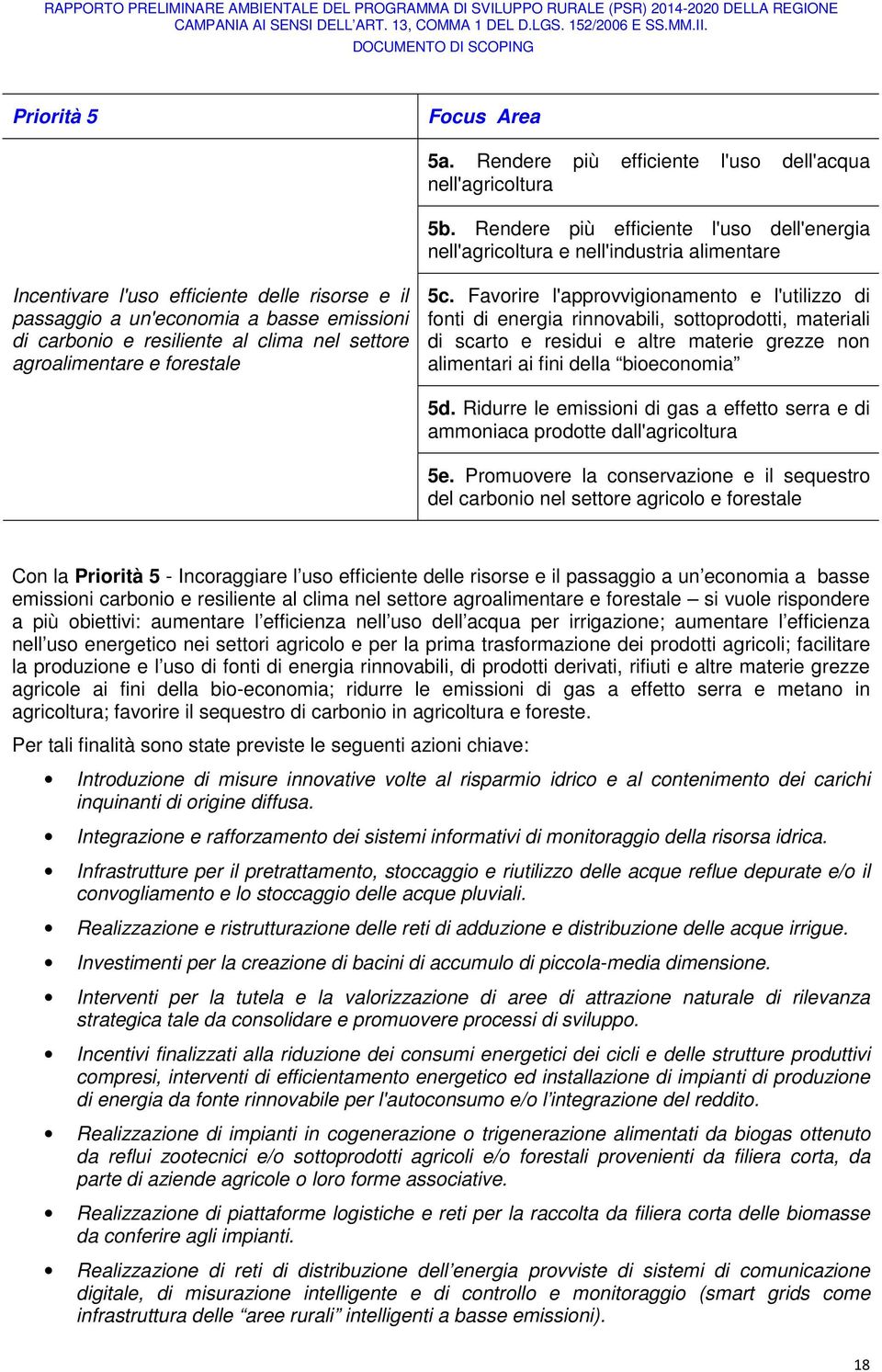 resiliente al clima nel settore agroalimentare e forestale 5c.