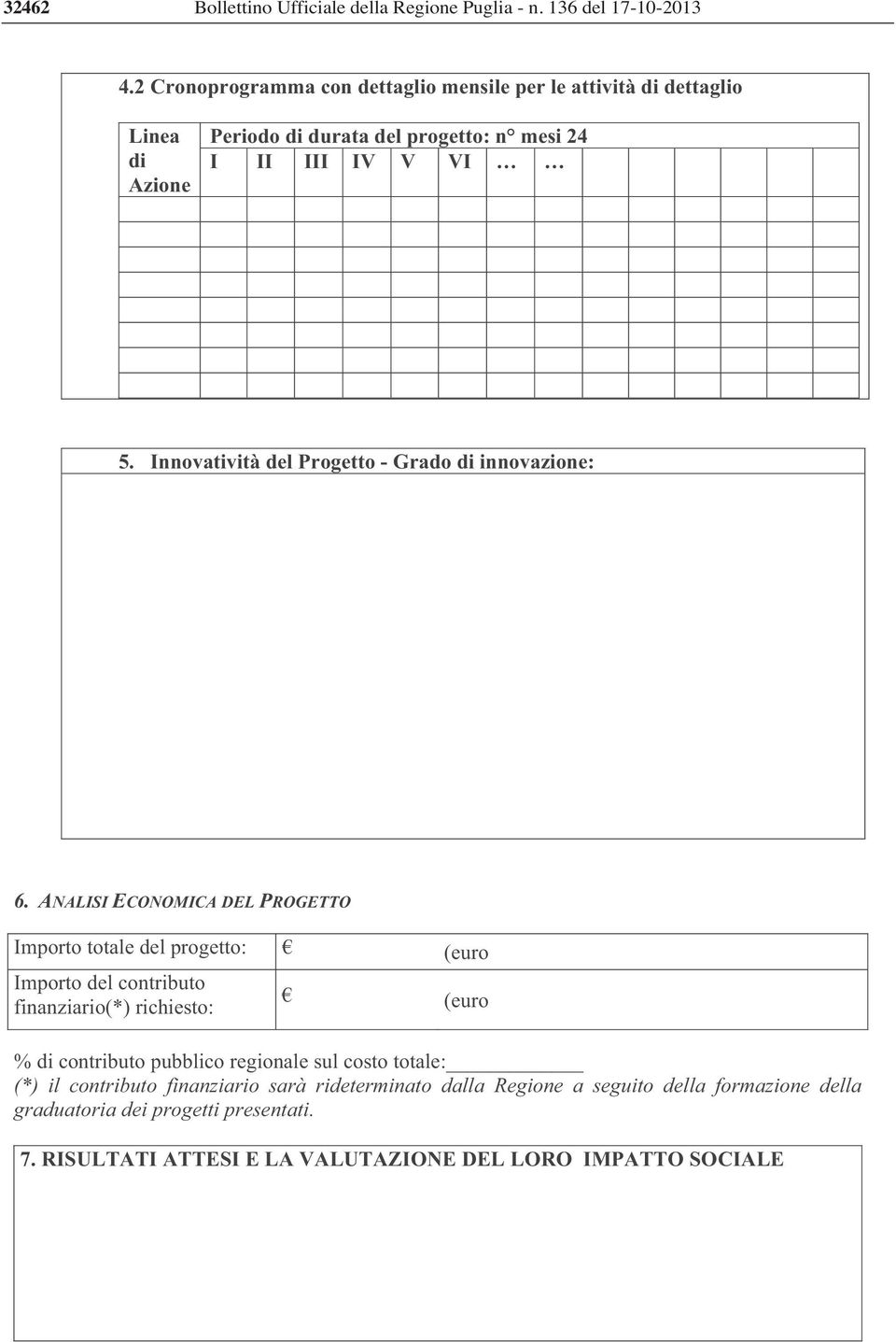 5. Innovatività del Progetto - Grado di innovazione: 6.