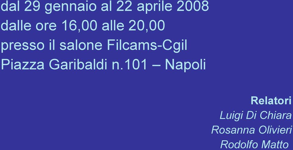 Filcams-Cgil Piazza Garibaldi n.