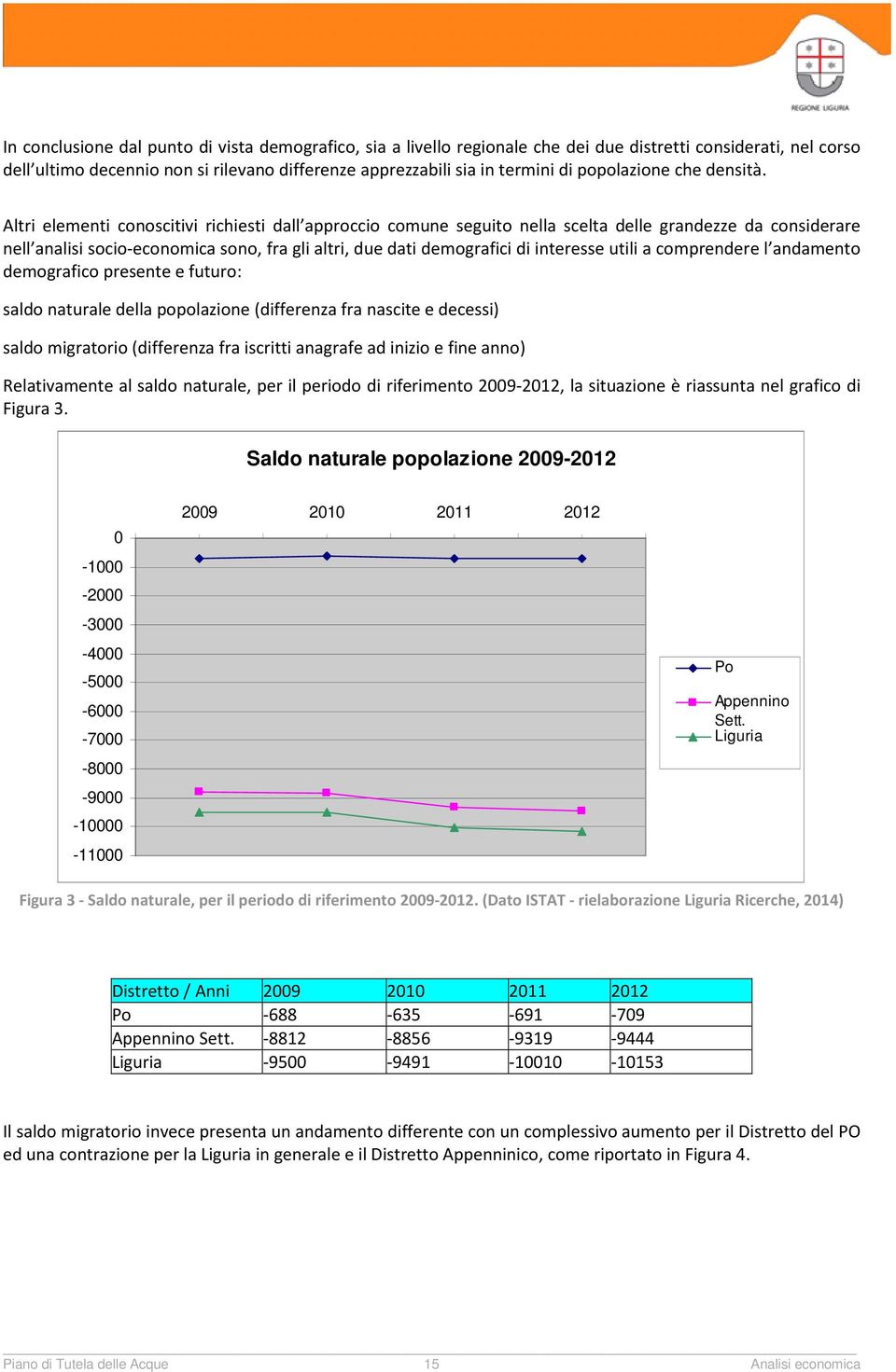 Altri elementi conoscitivi richiesti dall approccio comune seguito nella scelta delle grandezze da considerare nell analisi socio-economica sono, fra gli altri, due dati demografici di interesse