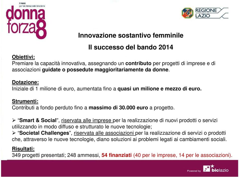 000 euro a progetto.