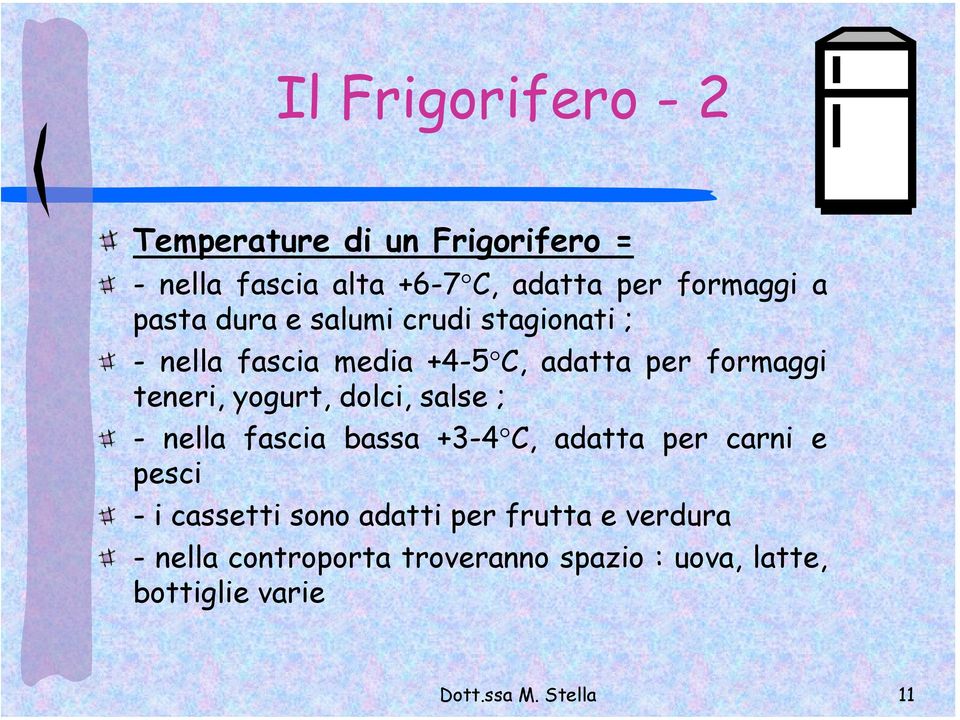 yogurt, dolci, salse ; - nella fascia bassa +3-4 C, adatta per carni e pesci - i cassetti sono adatti