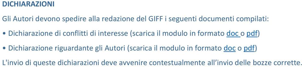 pdf) Dichiarazione riguardante gli Autori (scarica il modulo in formato doc o pdf)