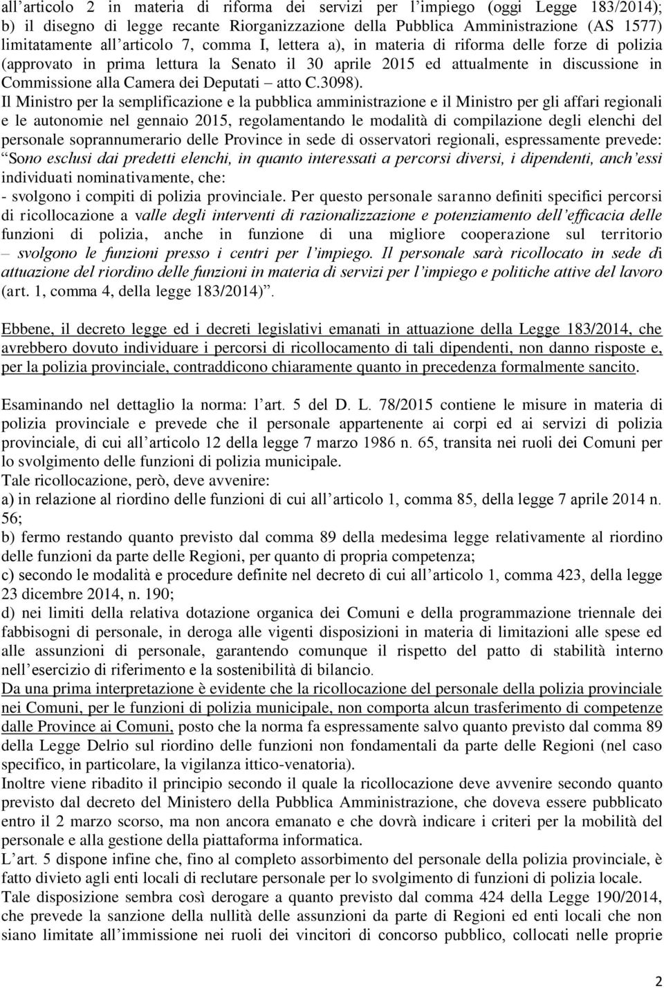 Deputati atto C.3098).