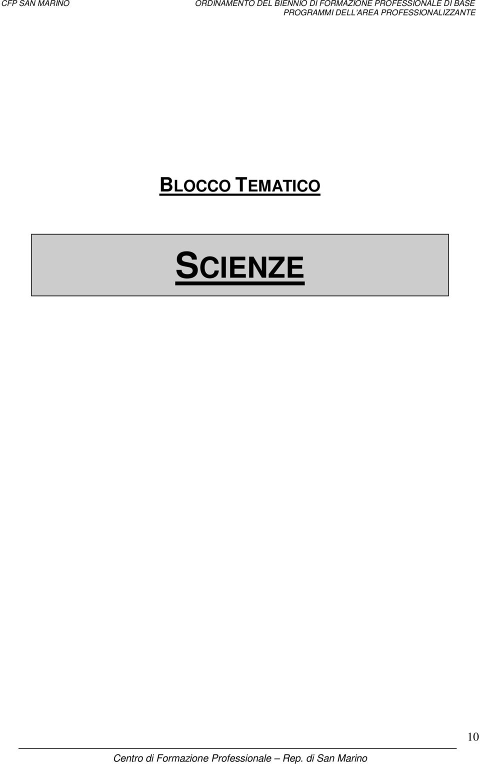 SCIENZE