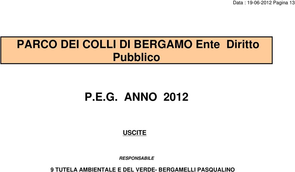 E.G. ANNO 2012 USCITE RESPONSABILE 9