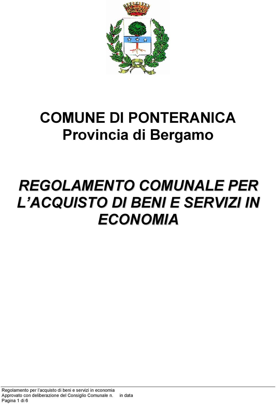 REGOLAMENTO COMUNALE PER L