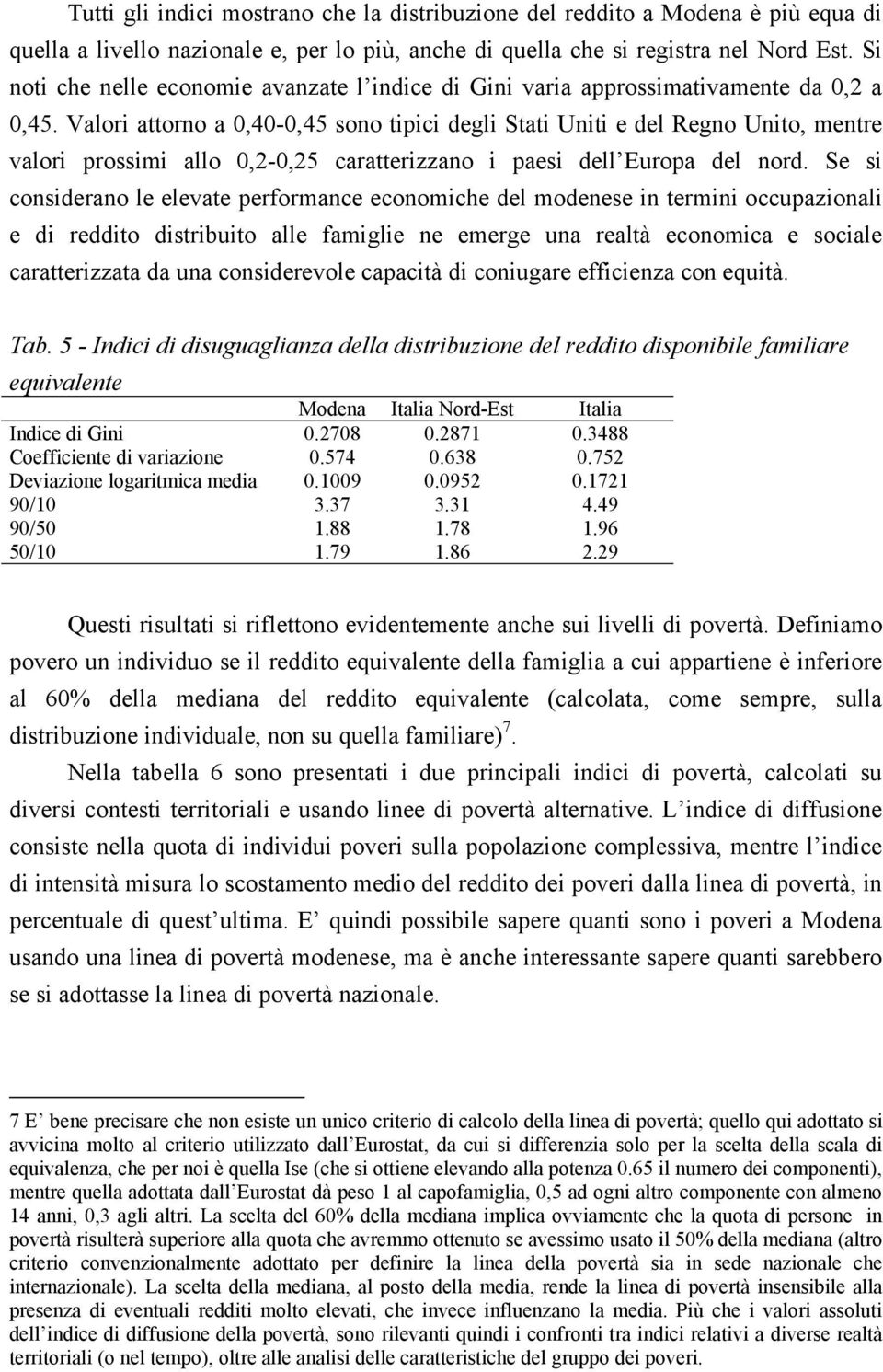 Valori attorno a 0,40-0,45 sono tipici degli Stati Uniti e del Regno Unito, mentre valori prossimi allo 0,2-0,25 caratterizzano i paesi dell Europa del nord.