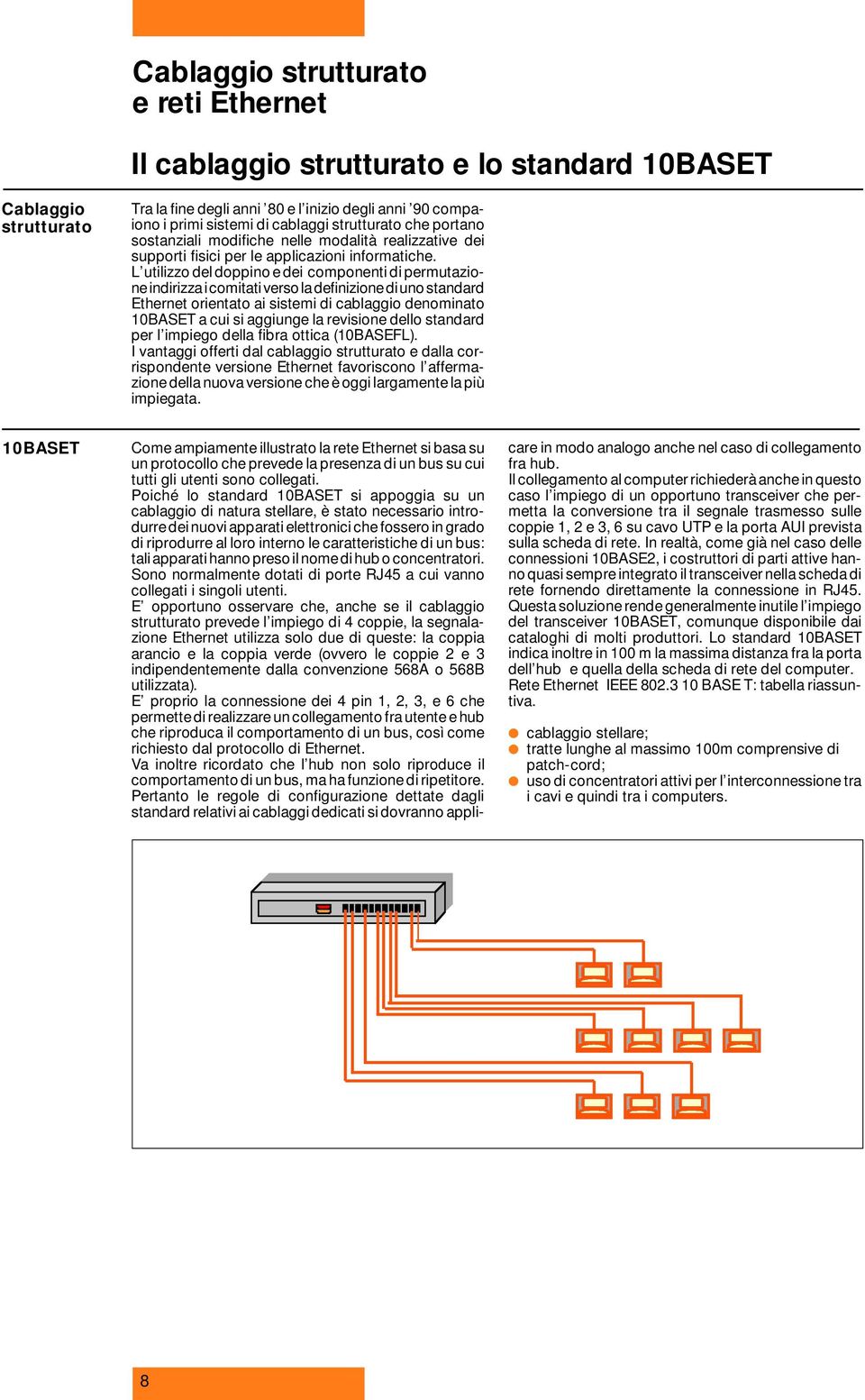 L utilizzo del doppino e dei componenti di permutazione indirizza i comitati verso la definizione di uno standard Ethernet orientato ai sistemi di cablaggio denominato 10BASET a cui si aggiunge la