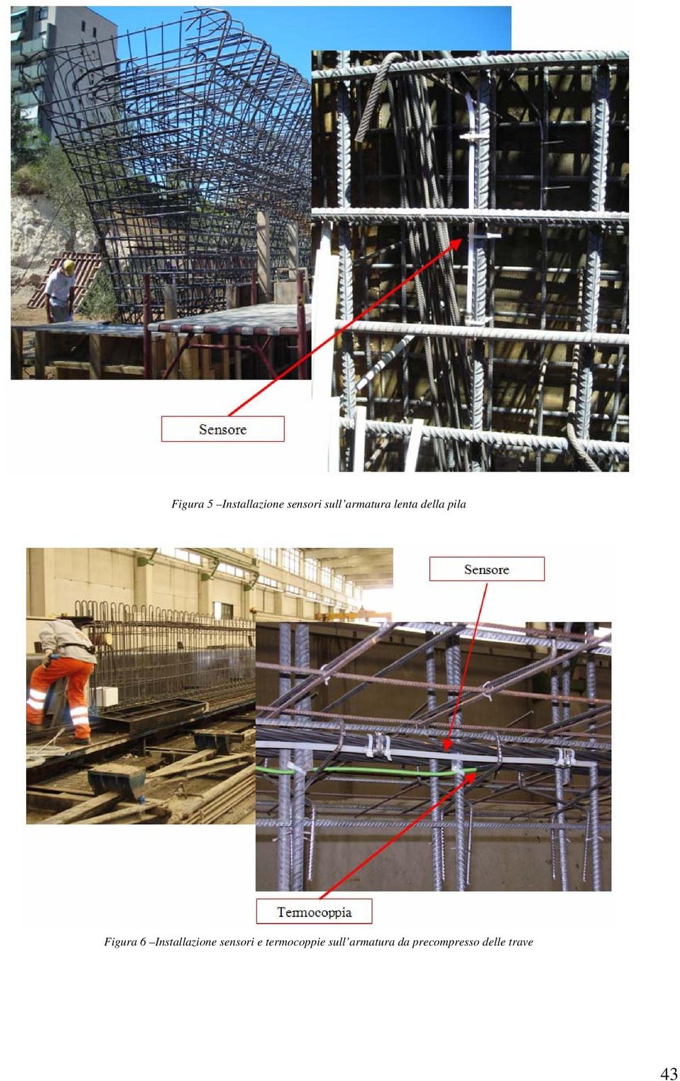 Installazione sensori e termocoppie