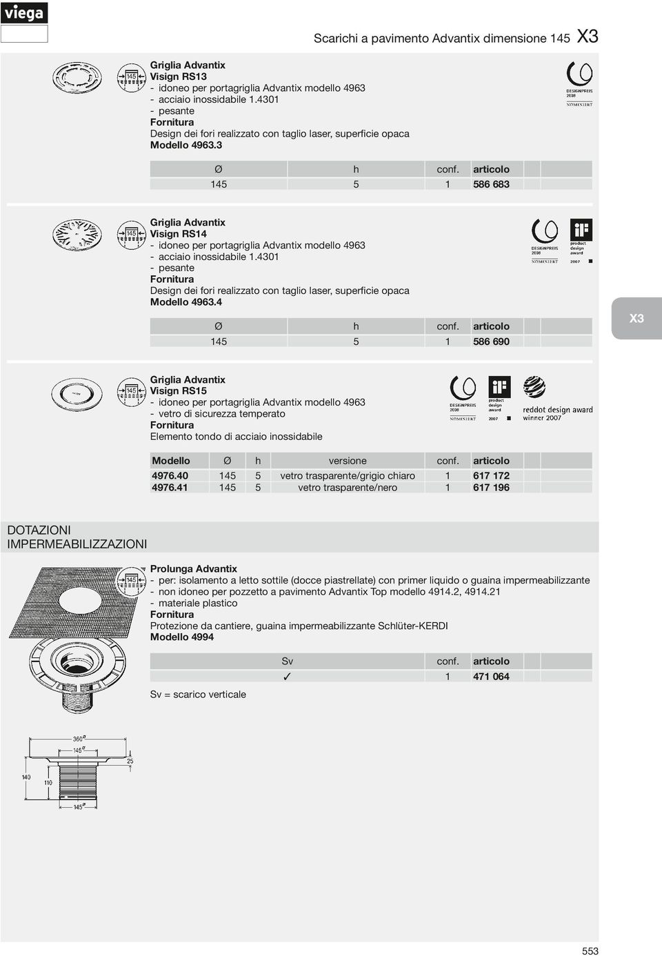 430 Design dei fori reaizzato con tagio aser, superficie opaca Modeo 4963.