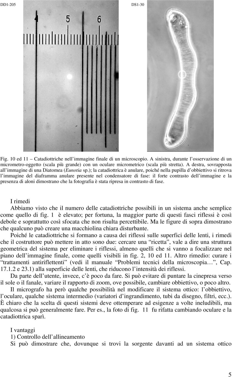 ); la catadiottrica è anulare, poiché nella pupilla d obbiettivo si ritrova l immagine del diaframma anulare presente nel condensatore di fase: il forte contrasto dell immagine e la presenza di aloni