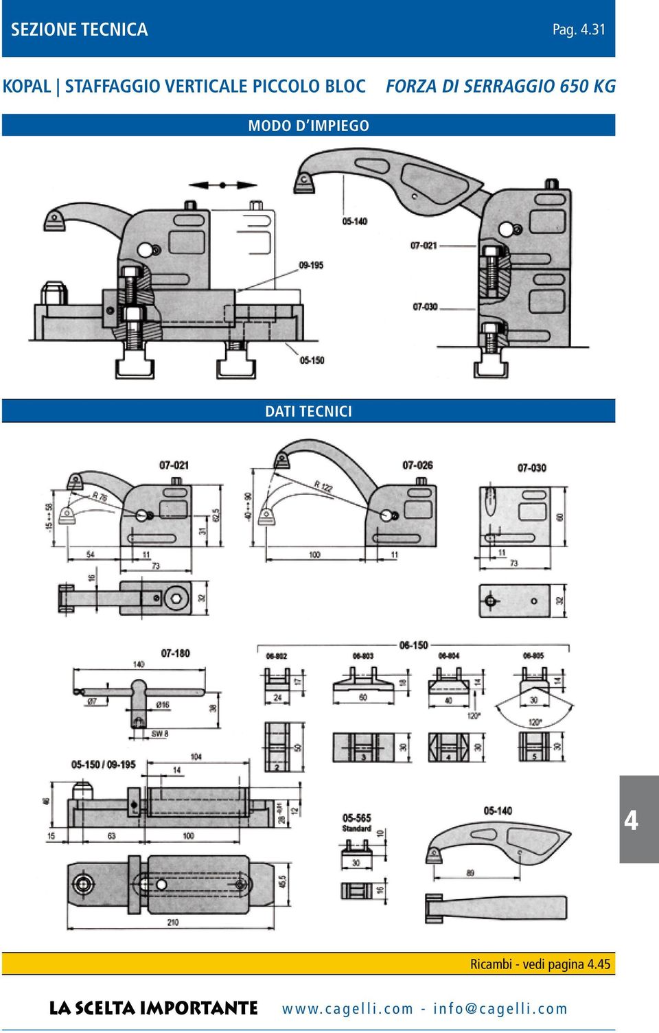 DI SERRAGGIO 650 KG MODO D IMPIEGO DATI TECNICI