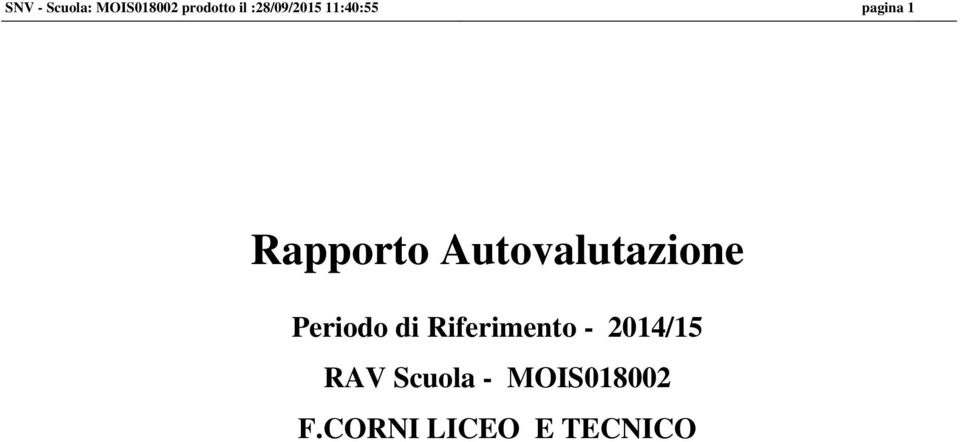 Autovalutazione Periodo di