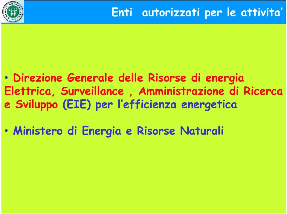 Amministrazione di Ricerca e Sviluppo (EIE) per l