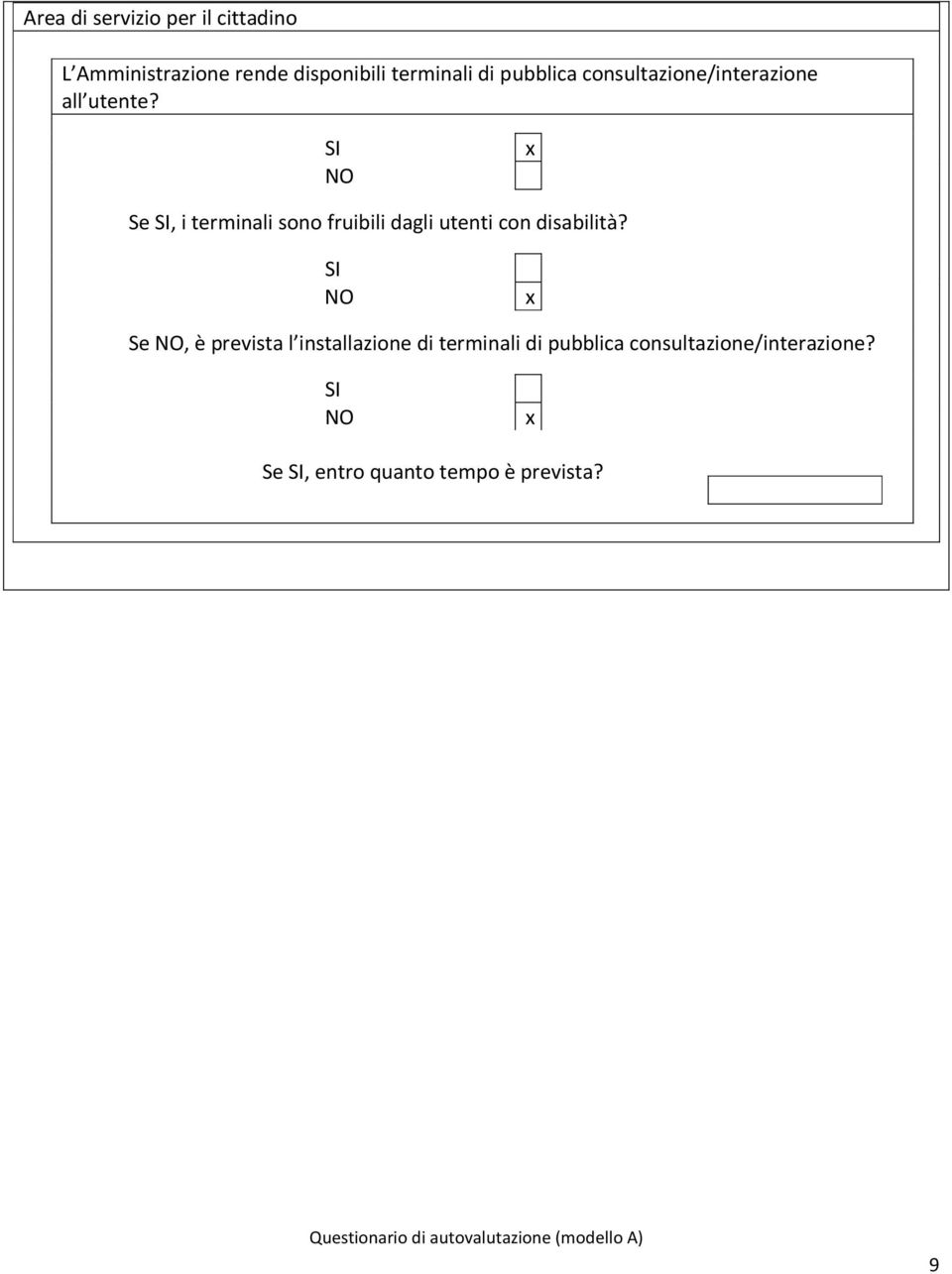 Se, i terminali sono fruibili dagli utenti con disabilità?