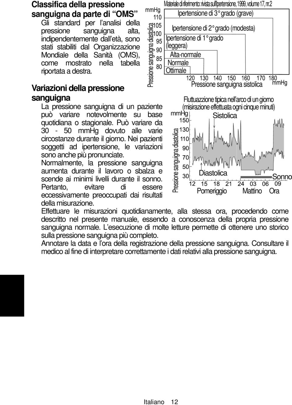 Pressione sanguigna diastolica Variazioni della pressione sanguigna La pressione sanguigna di un paziente può variare notevolmente su base quotidiana o stagionale.