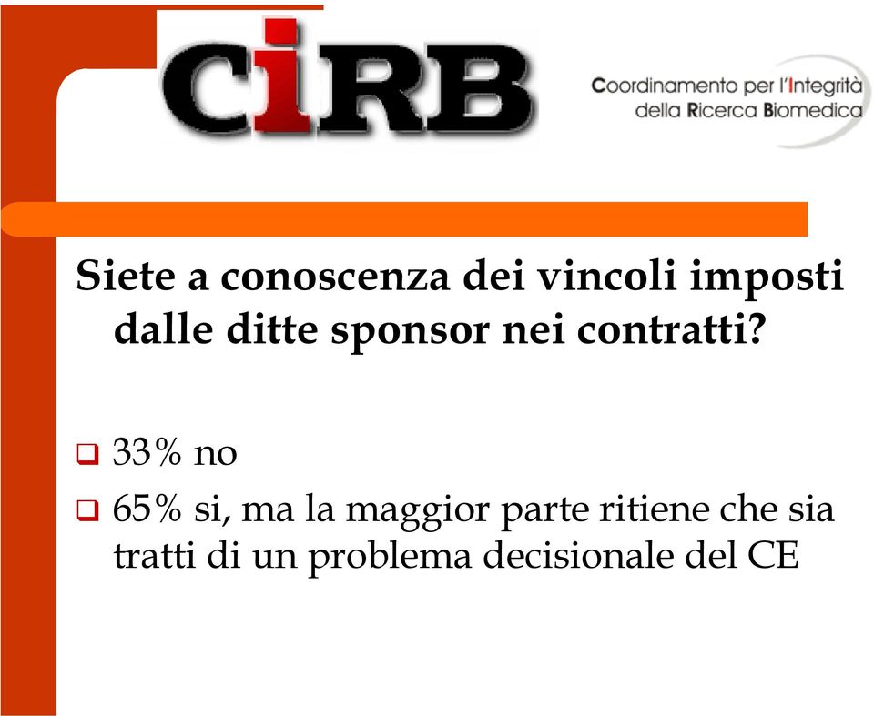 33% no 65% si, ma la maggior parte