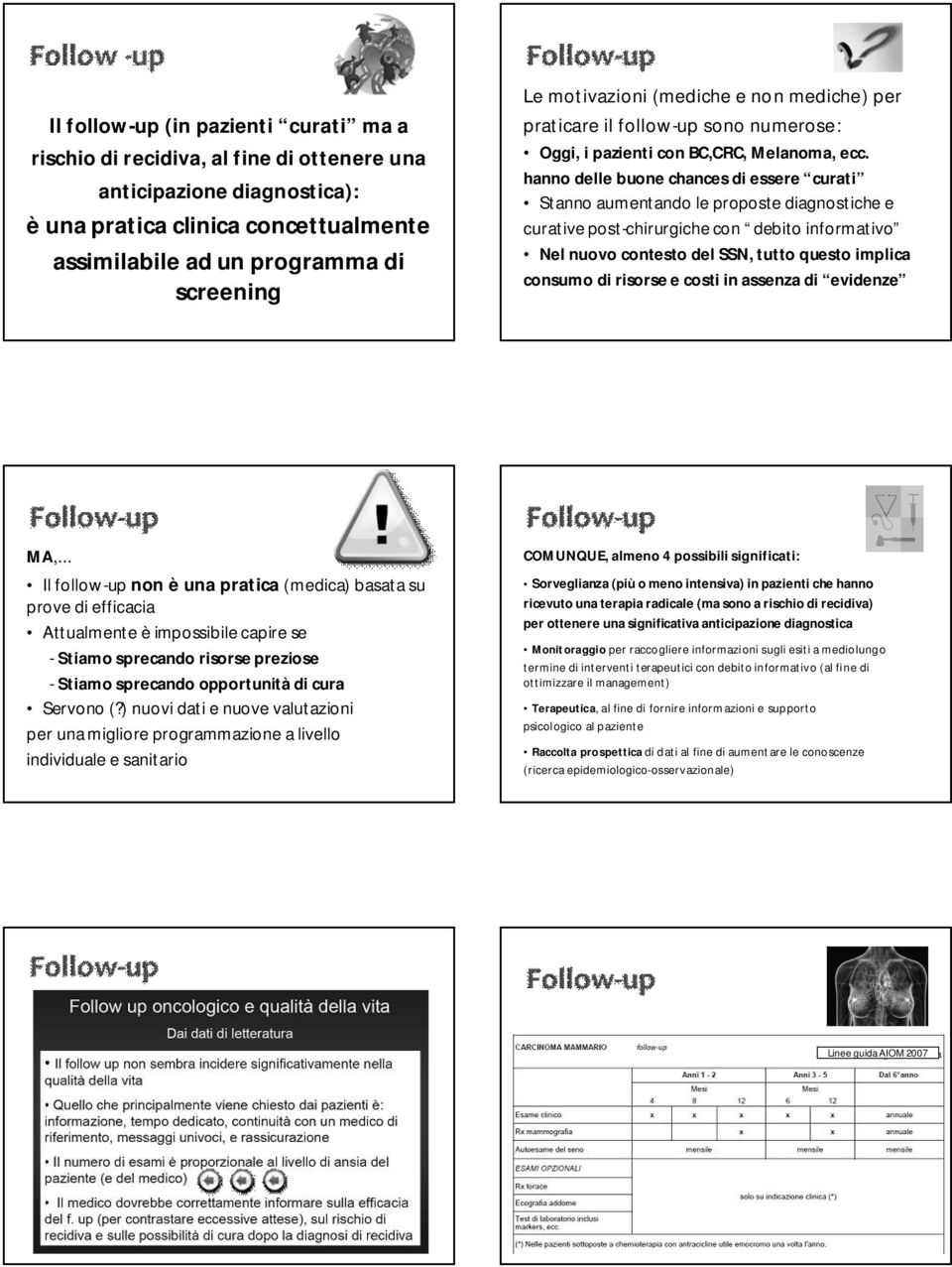 hanno delle buone chances di essere curati Stanno aumentando le proposte diagnostiche e curative post-chirurgiche con debito informativo Nel nuovo contesto del SSN, tutto questo implica consumo di