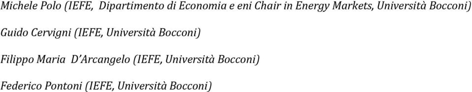 (IEFE, Università Bocconi) Filippo Maria D Arcangelo