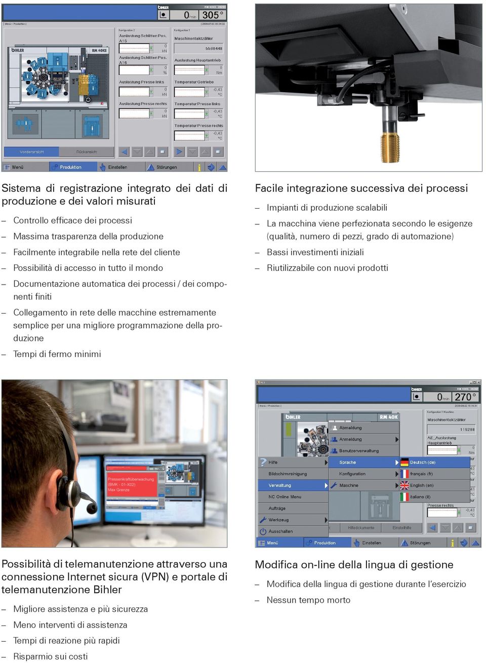 produzione Tempi di fermo minimi Facile integrazione successiva dei processi Impianti di produzione scalabili La macchina viene perfezionata secondo le esigenze (qualità, numero di pezzi, grado di