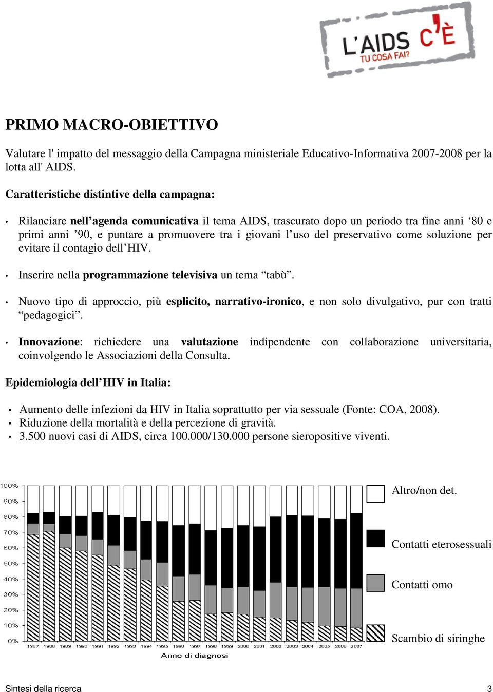 del preservativo come soluzione per evitare il contagio dell HIV. Inserire nella programmazione televisiva un tema tabù.