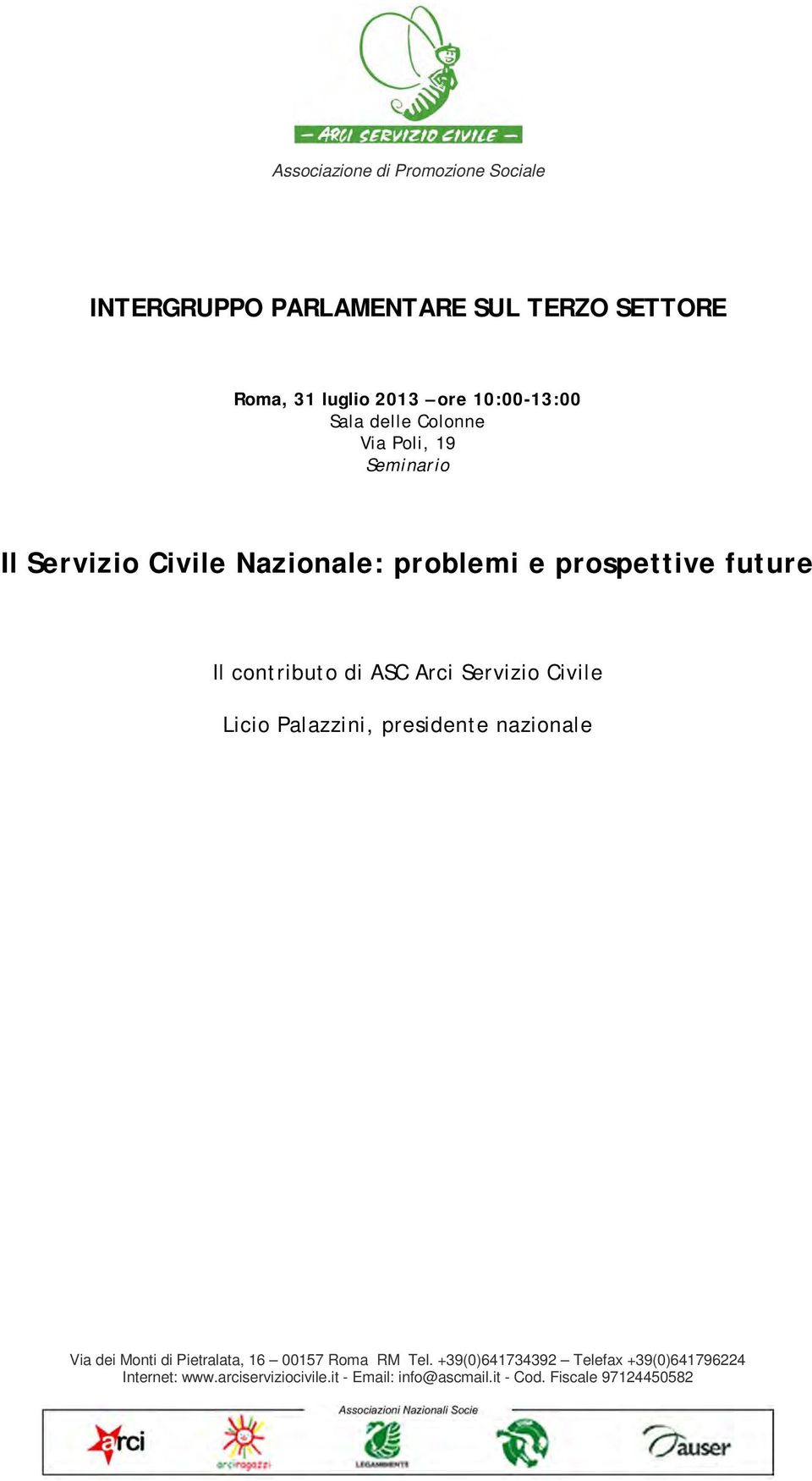 Servizio Civile Nazionale: problemi e prospettive future Il