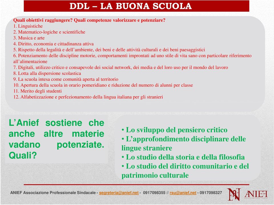 Potenziamento delle discipline motorie, comportamenti improntati ad uno stile di vita sano con particolare riferimento all alimentazione 7.