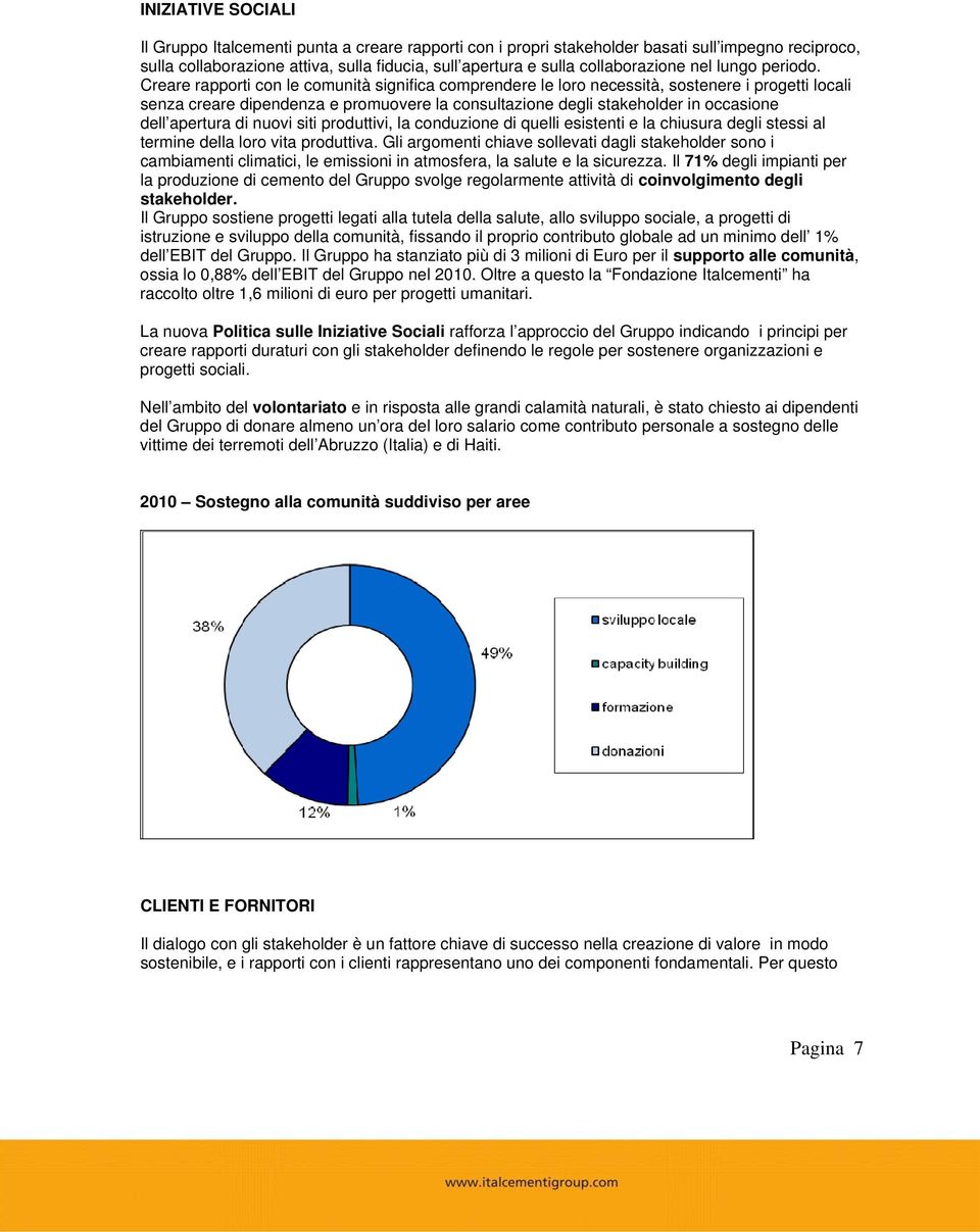 Creare rapporti con le comunità significa comprendere le loro necessità, sostenere i progetti locali senza creare dipendenza e promuovere la consultazione degli stakeholder in occasione dell apertura