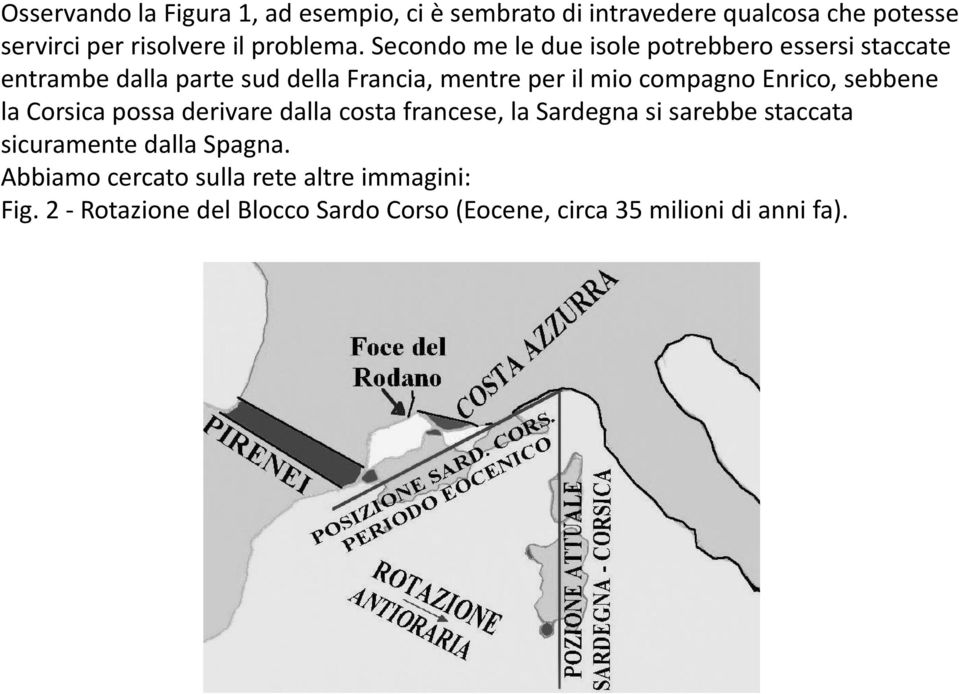 Enrico, sebbene la Corsica possa derivare dalla costa francese, la Sardegna si sarebbe staccata sicuramente dalla Spagna.