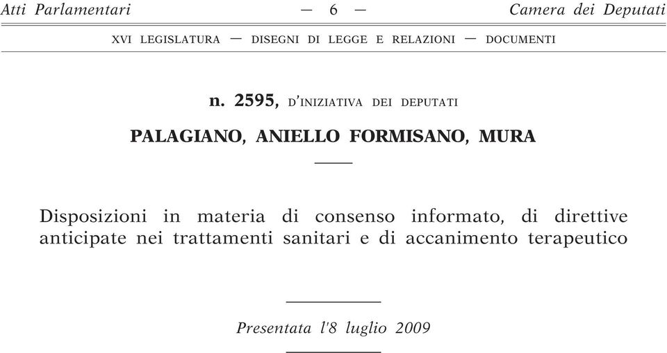 MURA Disposizioni in materia di consenso informato, di direttive