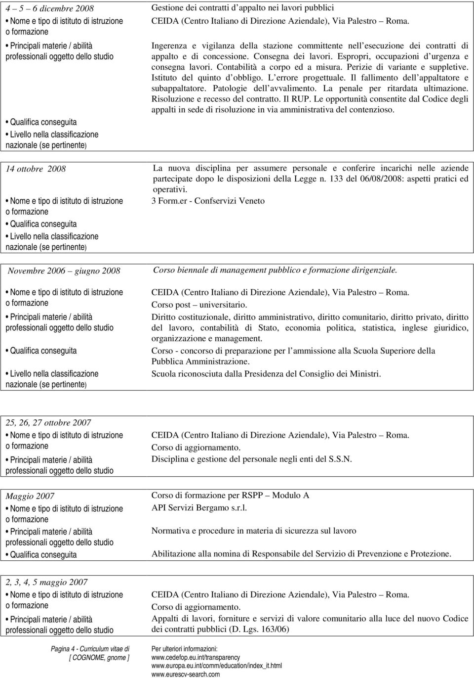 Contabilità a corpo ed a misura. Perizie di variante e suppletive. Istituto del quinto d obbligo. L errore progettuale. Il fallimento dell appaltatore e subappaltatore. Patologie dell avvalimento.