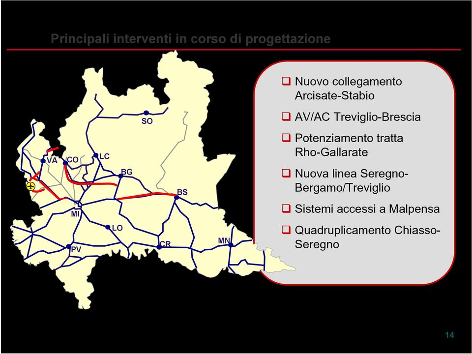 Potenziamento tratta Rho-Gallarate Nuova linea Seregno-