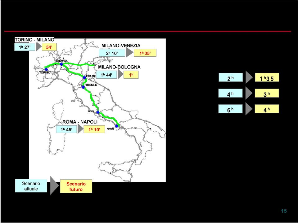 MILANO-BOLOGNA 1 h 44 1 h MI - FI MI - RM MI - NA Riduzione dei