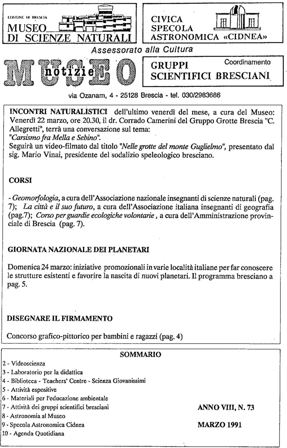 Mario Vinai, presidente del sodalizio speleologico bresciano. - Geomoifologia, a cura dell'associazione nazionale insegnanti di scienze naturali (pag.