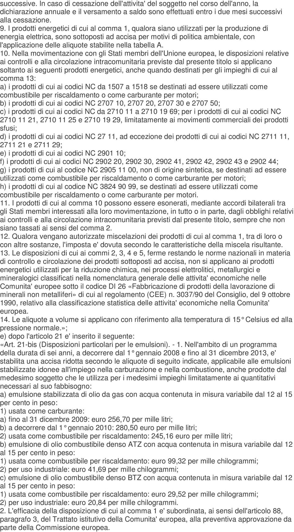 aliquote stabilite nella tabella A. 10.