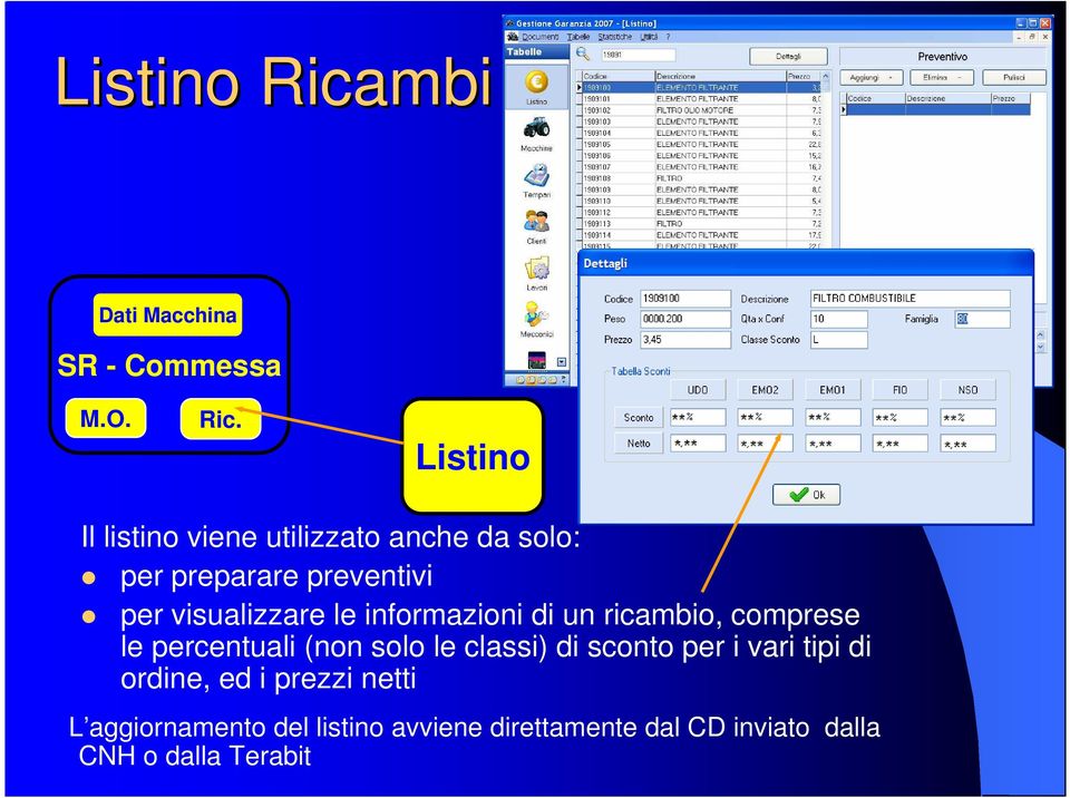 Listino Il listino viene utilizzato anche da solo: per preparare preventivi per