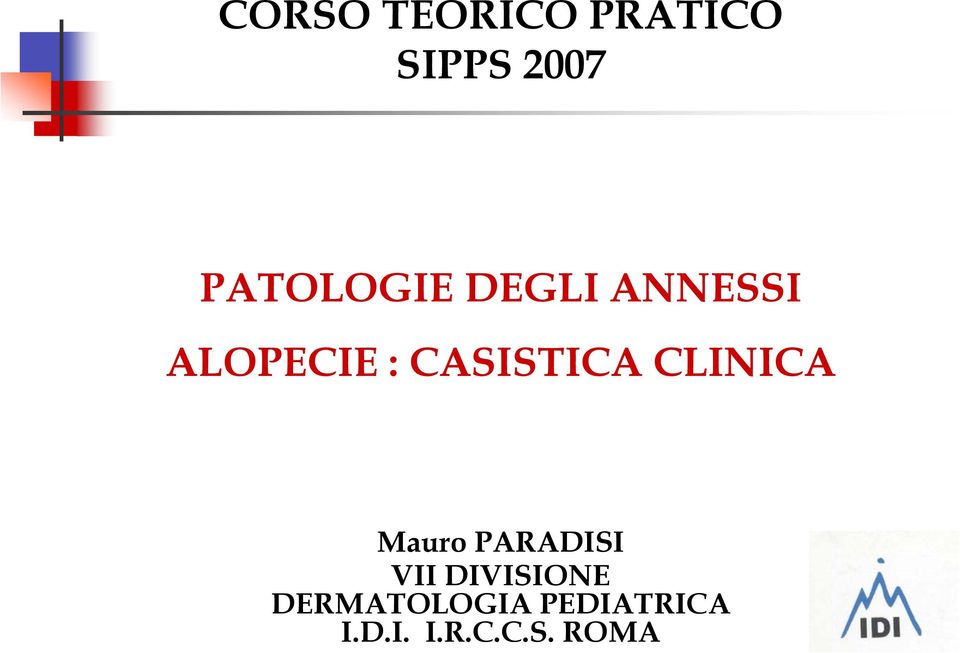 CASISTICA CLINICA Mauro PARADISI VII