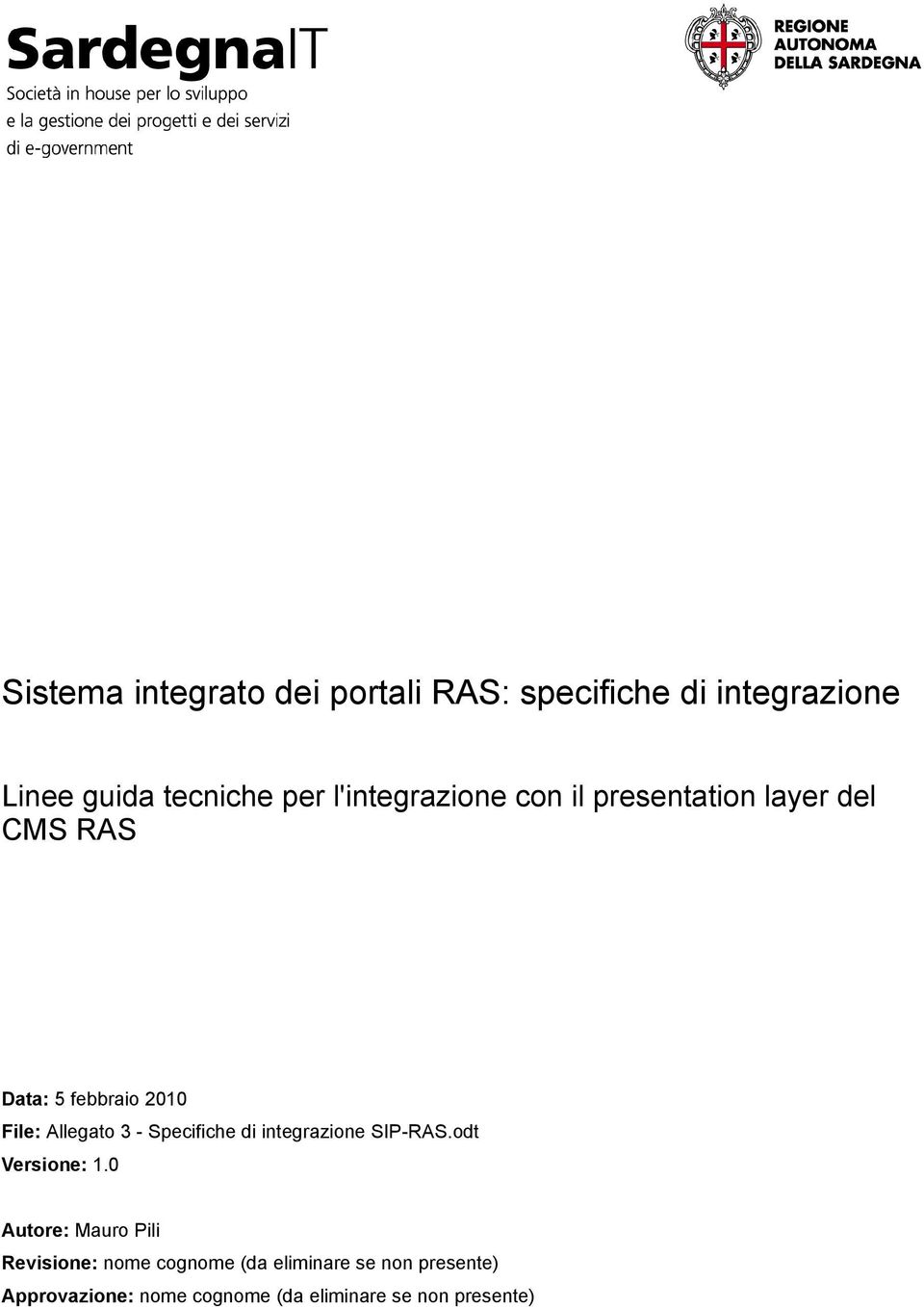 Specifiche di integrazione SIP-RAS.odt Versione: 1.