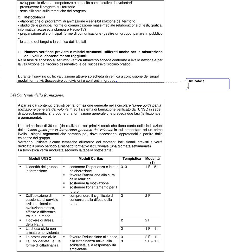 preparazione alle principali forme di comunicazione (gestire un gruppo, parlare in pubblico ) - lo studio del target e la verifica dei risultati Numero verifiche previste e relativi strumenti