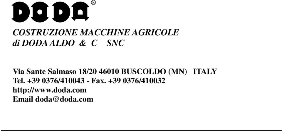(MN) ITALY Tel. +39 0376/410043 - Fax.